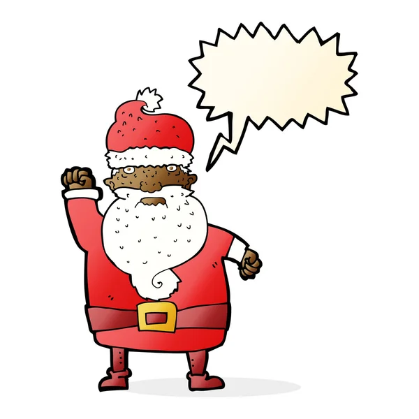 Kreskówka zły Święty Mikołaj z bańki mowy — Wektor stockowy