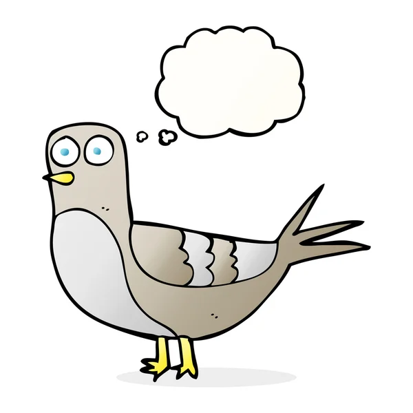 Düşünce kabarcık karikatür güvercin — Stok Vektör
