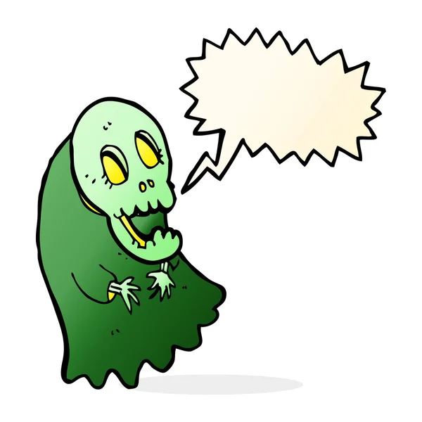 Cartoon spooky ghoul met spraakbel — Stockvector