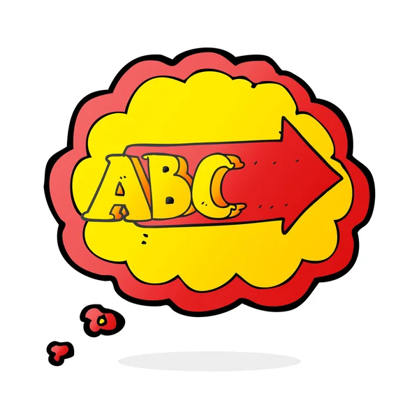 Pensamento bolha desenho animado símbolo ABC —  Vetores de Stock