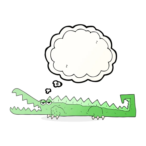 Pensée bulle dessin animé crocodile — Image vectorielle