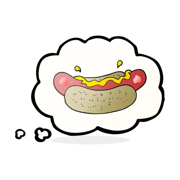 Thought bubble cartoon hotdog — Stock Vector