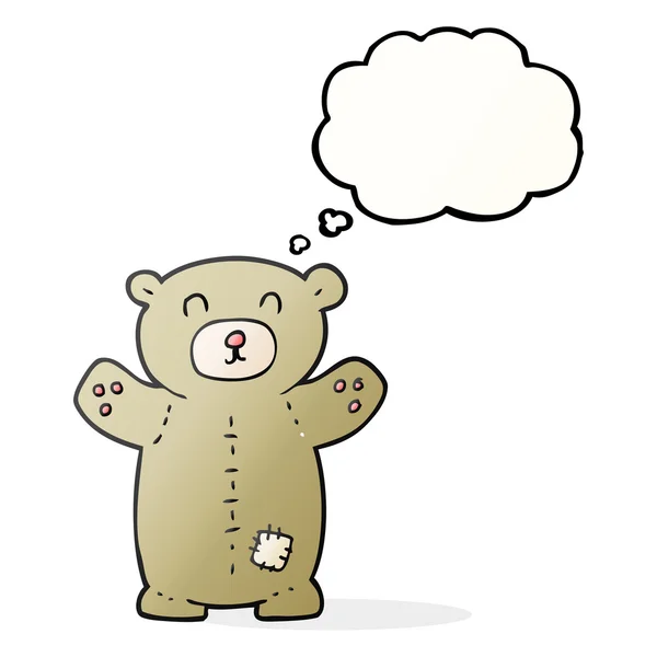 Gedachte zeepbel cartoon teddybeer — Stockvector