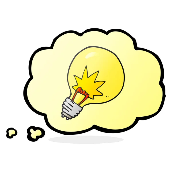 Thought bubble cartoon light bulb — Stock Vector