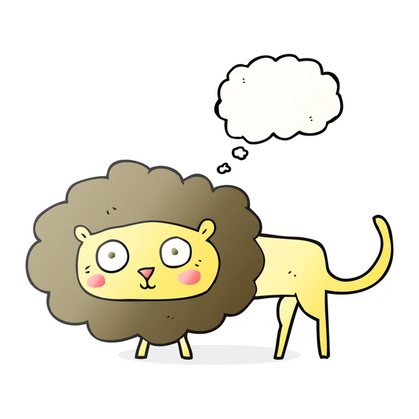 Pensamento bolha leão dos desenhos animados — Vetor de Stock
