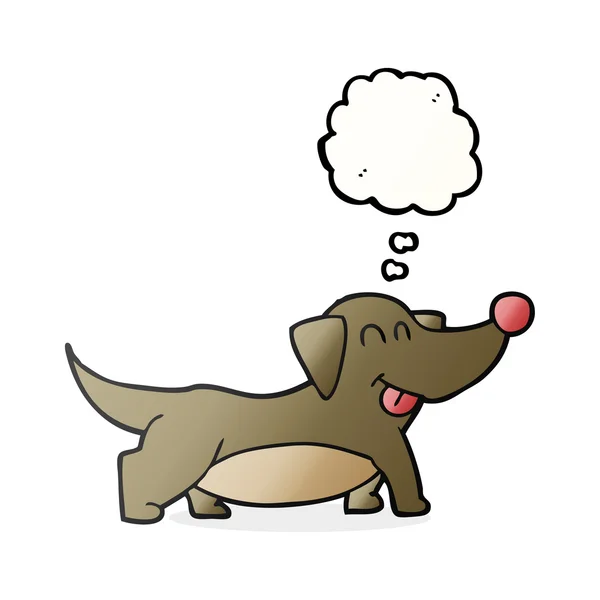 Trodde bubble cartoon glad liten hund — Stock vektor