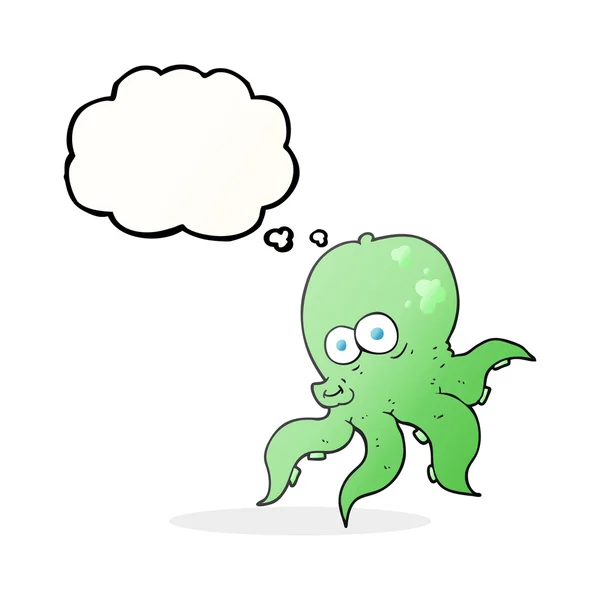 Thought bubble cartoon octopus — Stock Vector