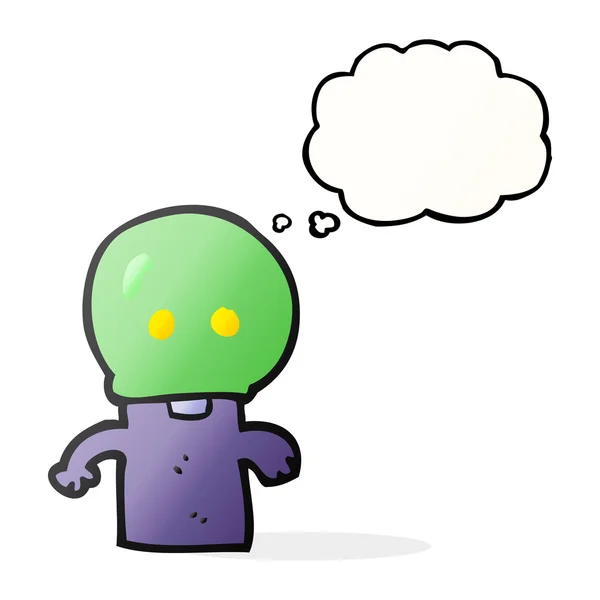 思想泡沫卡通小外星人 — 图库矢量图片