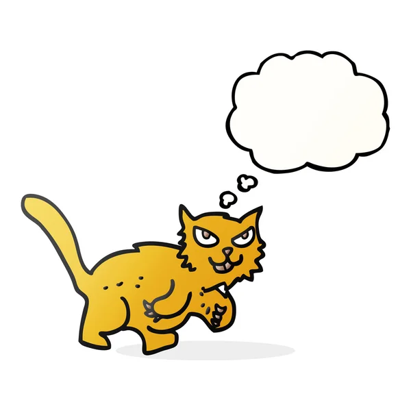 Pensiero bolla cartone animato gatto — Vettoriale Stock