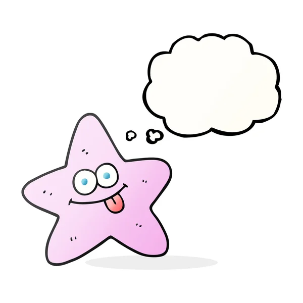 Pensamiento burbuja caricatura estrella de mar — Vector de stock