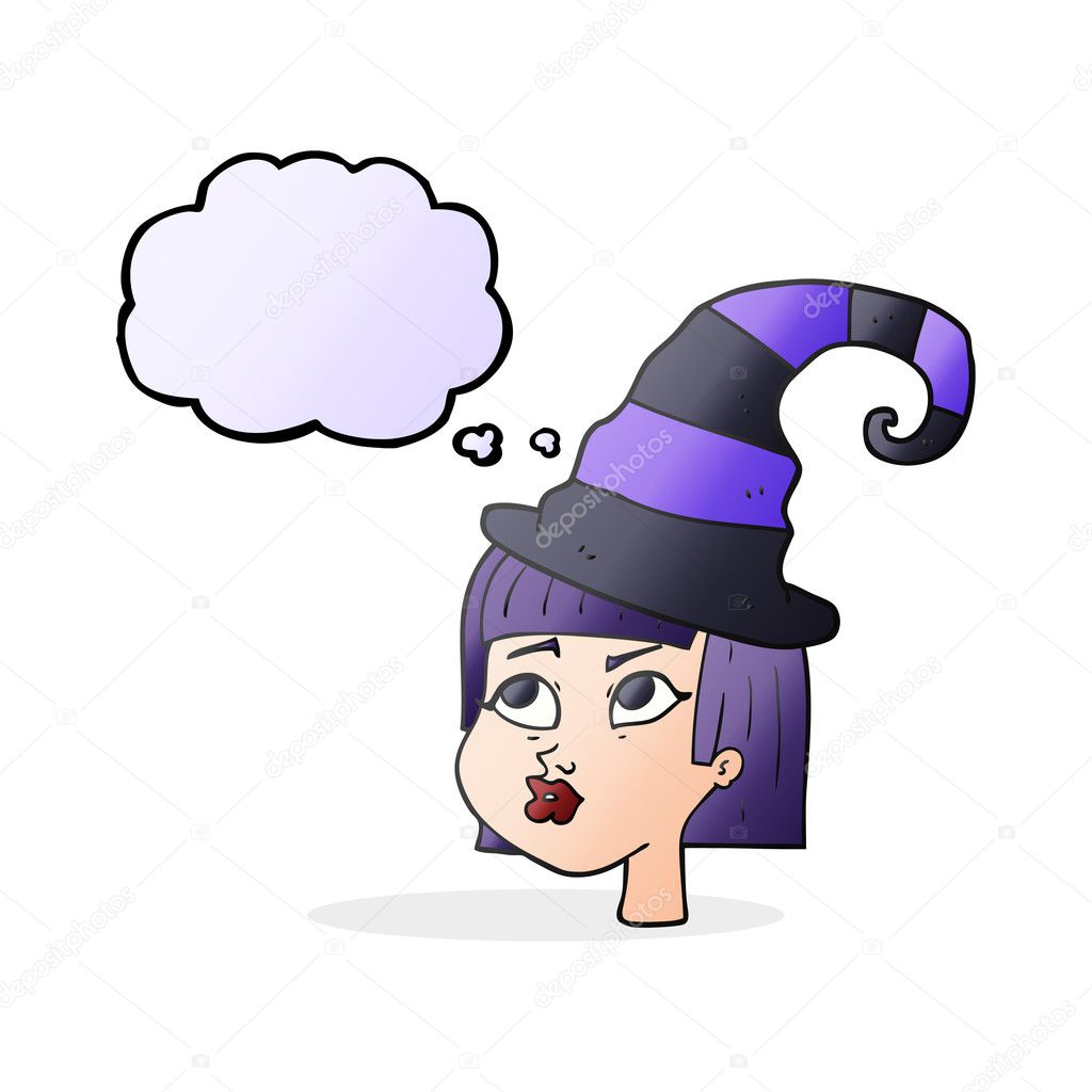 thought bubble cartoon witch