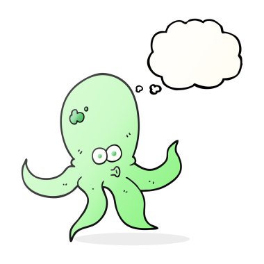 düşünce kabarcık karikatür ahtapot