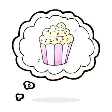 düşünce kabarcık karikatür cupcake