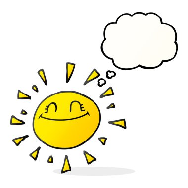 mutlu düşünce kabarcık karikatür güneş
