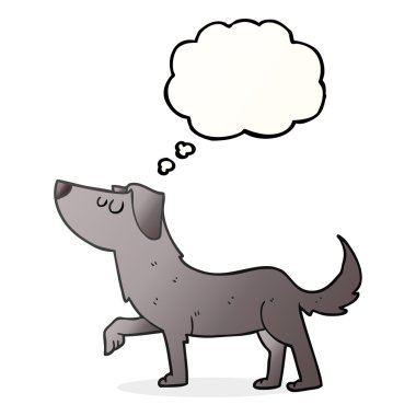 düşünce kabarcık karikatür köpek