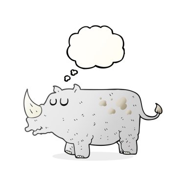 düşünce kabarcık karikatür gergedan