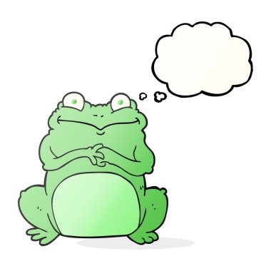 düşünce kabarcık karikatür komik kurbağa