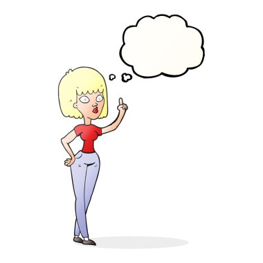 kabarcık karikatür kadın fikir düşündüm