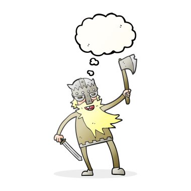 düşünce balonu karikatür viking savaşçısı