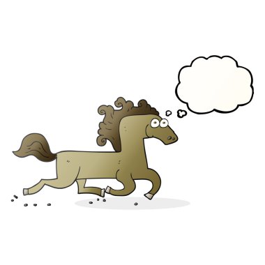 Kurlar at koştu düşünce kabarcık karikatür