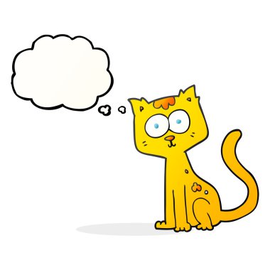 düşünce kabarcık karikatür kedi 