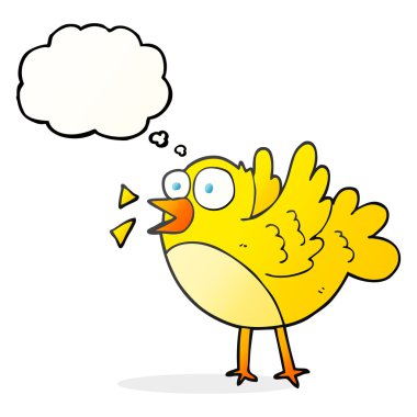 düşünce kabarcık karikatür kuş
