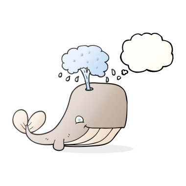 su spouting düşünce kabarcık karikatür balina