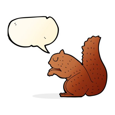 Konuşma balonlu bir sincap.