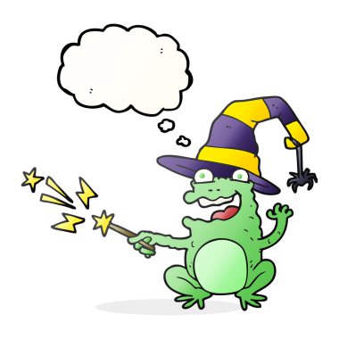 düşünce kabarcık karikatür kurbağa döküm büyü