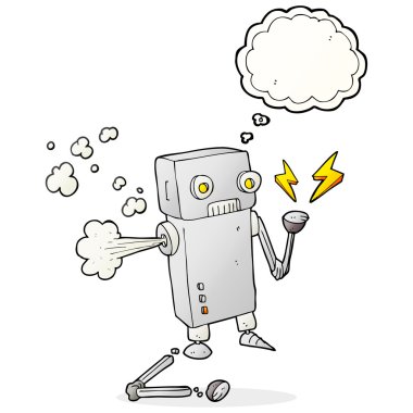 kabarcık karikatür kırık robot sanıyordum