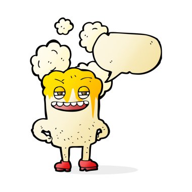 çizgi film mutlu diş konuşma baloncuğu ile