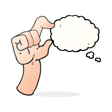 kabarcık karikatür el küçüklük jest yapma düşündüm