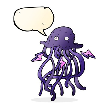 Konuşma baloncuklu ahtapot çizgi filmi