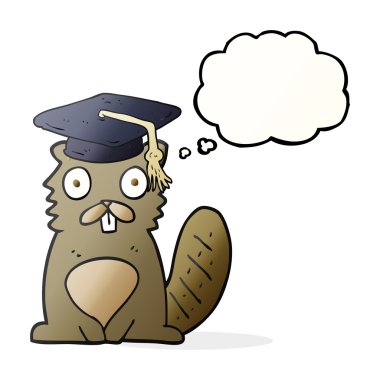 düşünce kabarcık karikatür kunduz mezunu