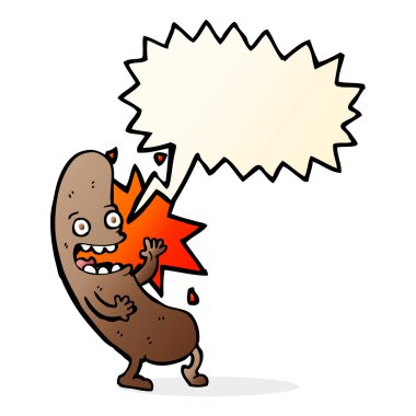 Konuşma baloncuklu çizgi film sosisi