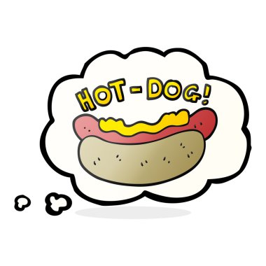 düşünce kabarcık karikatür hotdog
