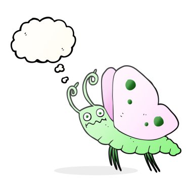 düşünce kabarcık karikatür komik kelebek