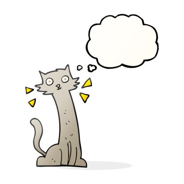 düşünce kabarcık karikatür kedi