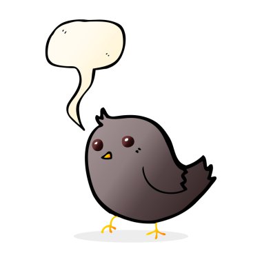 Konuşma baloncuklu çizgi film kuşu