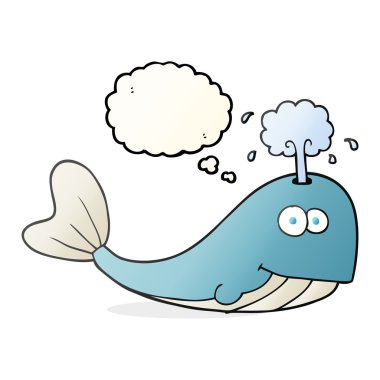 su spouting düşünce kabarcık karikatür balina