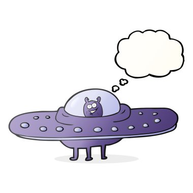 düşünce kabarcık karikatür uçan daire