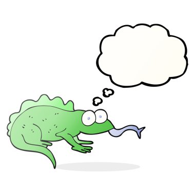 düşünce kabarcık karikatür kertenkele