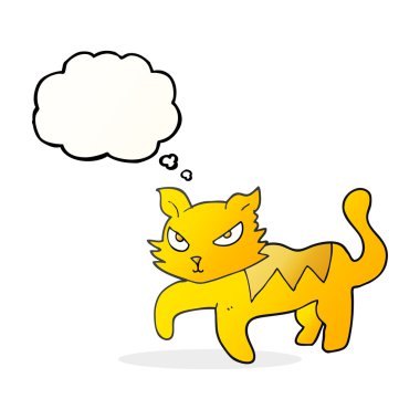 düşünce kabarcık karikatür kedi