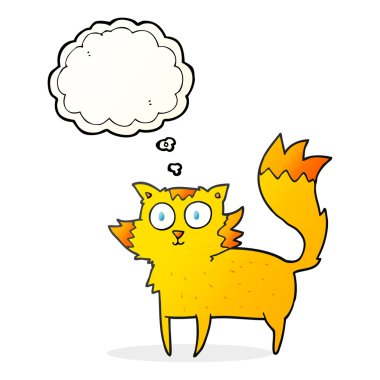 düşünce kabarcık karikatür kedi 