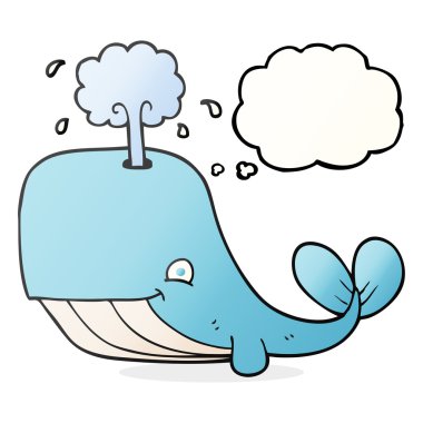 su spouting düşünce kabarcık karikatür balina