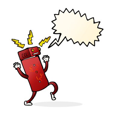 Konuşma baloncuklu çizgi film robotu