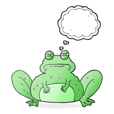 düşünce kabarcık karikatür kurbağa