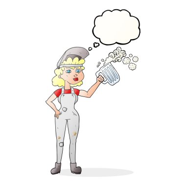 kabarcık karikatür çok çalışkan kadın bira ile sanıyordum 