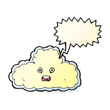 çizgi film bulut sembolü ile konuşma balonu