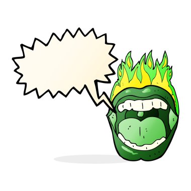 Cadılar Bayramı ağız konuşma balonu ile çizgi film